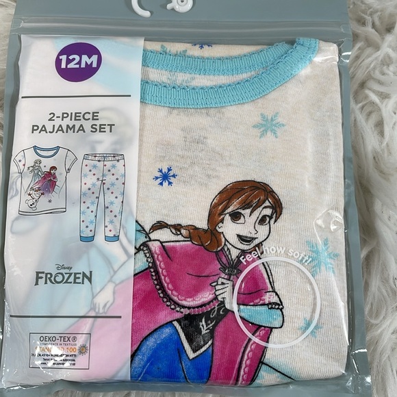 DISNEY FROZEN Snug-Fit Pajama Set, 2 Piece Kids Pajamas Size 12 Month NEW - Picture 2 of 7